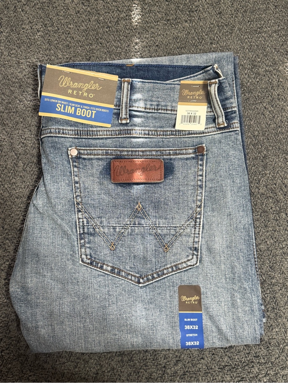 Wrangler Light Blue Retro Slim Boot Jeans 38 x 32